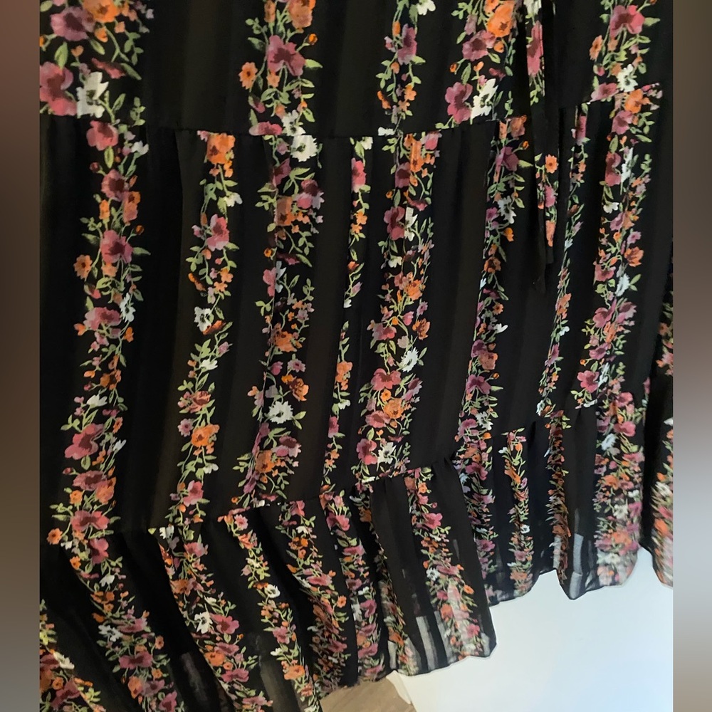 Julia Jordan Long Sleeve Ruffle
Drawstring Floral  Midi Dress Size 10 - Picture 10 of 12